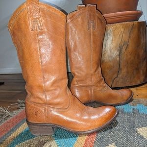 Frye Leather Pull On Cowboy Boots Women's  size 8